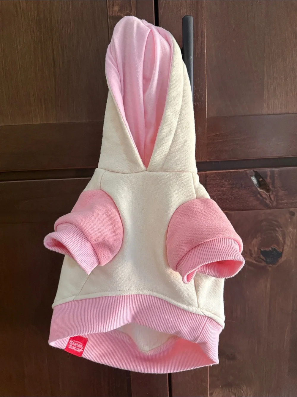 Strawberry Shortcake Cream & Pink Dog Hoodie